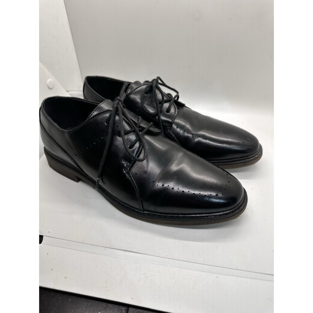 Borelli Roman Mens 6M Black Leather Oxford Dress Shoes Lace Up